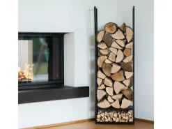 Westmann Stahl Kaminholzregal Porthos Schwarz 40x20x120 cm
