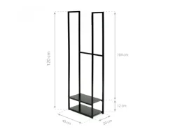 Westmann Stahl Kaminholzregal Porthos Schwarz 40x20x120 cm
