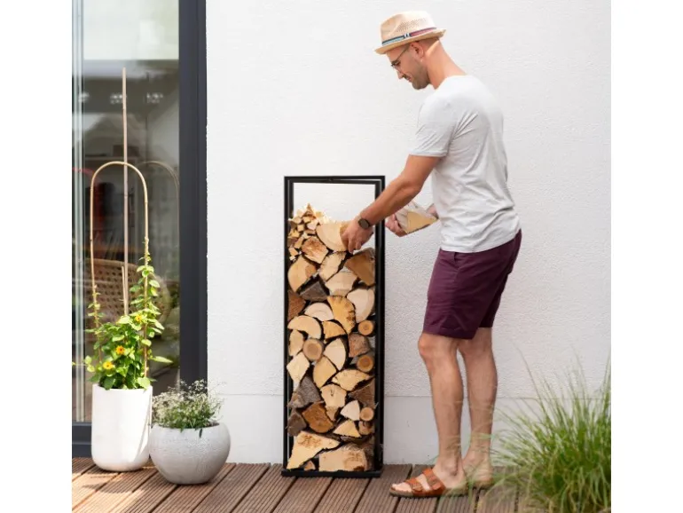 Westmann Stahl Kaminholzregal Xavier Schwarz 40x20x120 cm