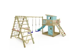 Wickey Spielturm Smart Surf Klettergerüst mit Rutsche Pastellblau