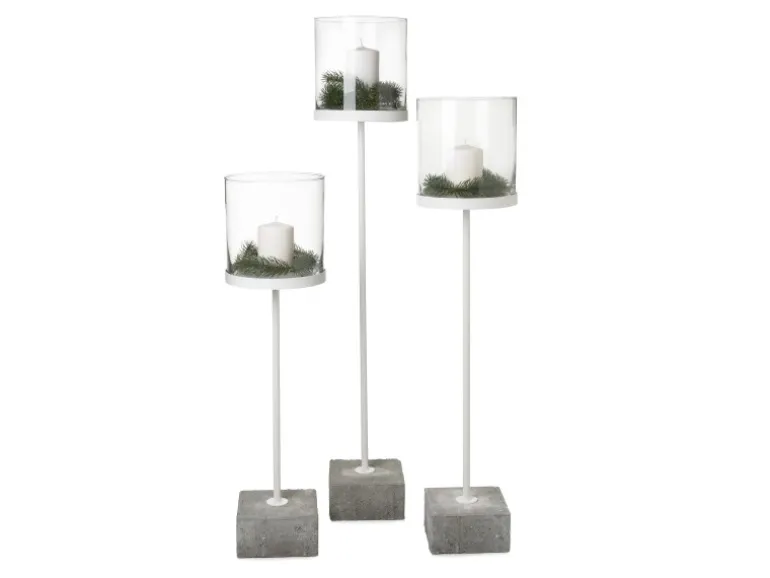 Windlicht mit Betonfuß 103 cm x 20 cm x 20 cm Anthrazit