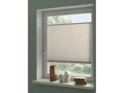 Wohnidee Plissee mit 2 Bedienschienen Beige 50 cm x 130 cm