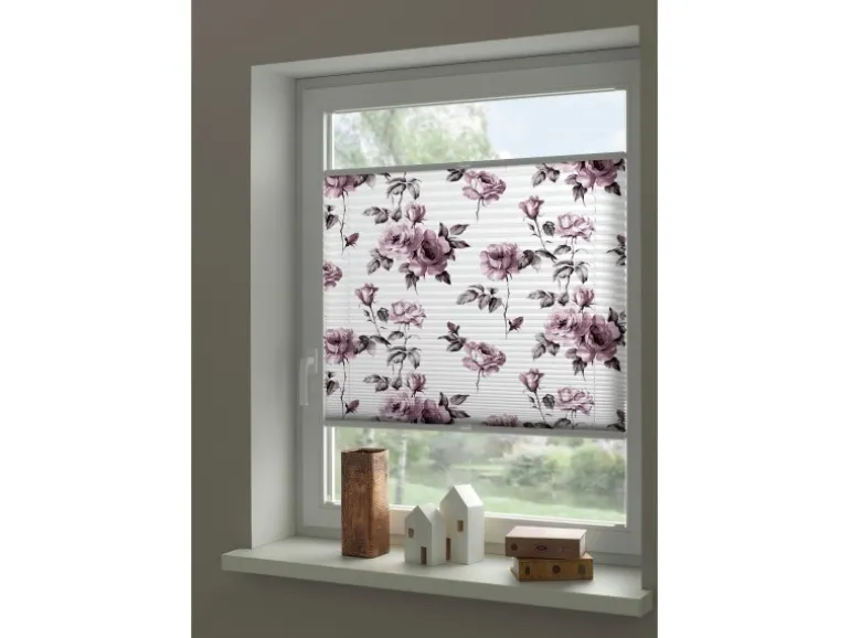 Wohnidee Plissee mit 2 Bedienschienen Rose 60 cm x 130 cm