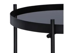 WOMO-DESIGN Beistelltisch 43 x 45 cm in Schwarz aus Metall und Glas