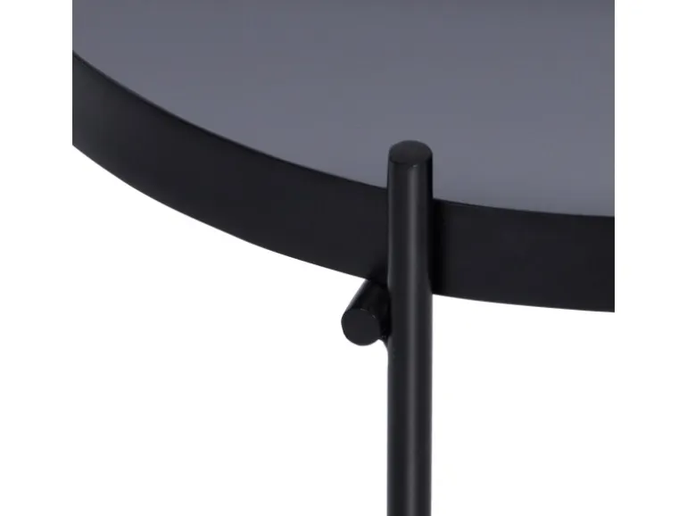 WOMO-DESIGN Beistelltisch 43 x 45 cm in Schwarz aus Metall und Glas