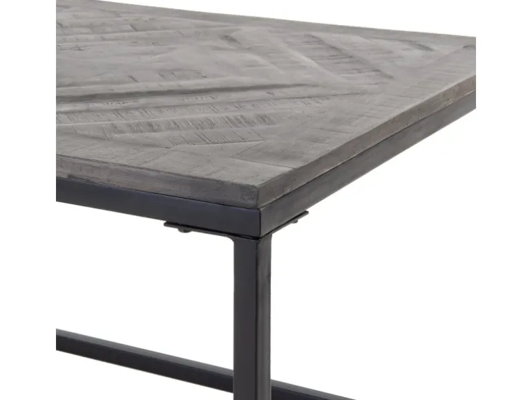 WOMO-DESIGN Design Beistelltisch 60 x 60 cm Handgefertigt Quadratisch Grau