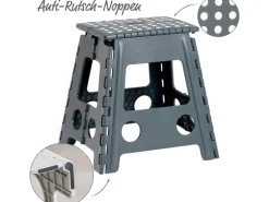 Zeller Klapphocker Kunststoff Anthrazit