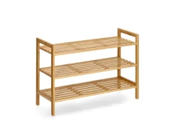 Zeller Schuhregal mit 3 Ablagen Bambus 70 cm x 26 cm x 50 cm
