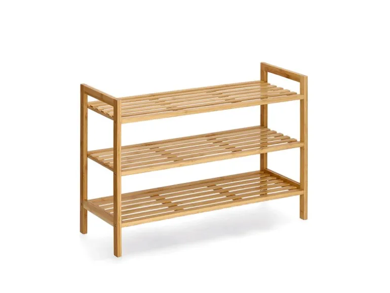 Zeller Schuhregal mit 3 Ablagen Bambus 70 cm x 26 cm x 50 cm