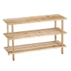 Zeller Schuhregal mit 3 Ablagen 49,5 cm x 26 cm x 80 cm Kiefer