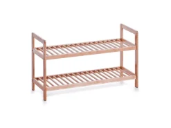 Zeller Schuhregal mit 2 Ablagen Bambus 70 cm x 26 cm x 40 cm