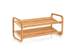 Zeller Schuhregal mit 2 Ablagen Bambus 74 cm x 33 cm x 33 cm