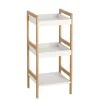 Zeller Standregal mit 3 Ablagen Bambus/MDF 80 cm x 36 cm x 33 cm Weiß