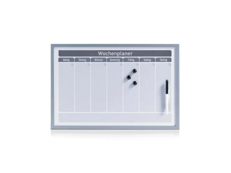 Zeller Wochenplaner Magnetisch Metall/MDF 59 cm x 39,5 cm x 1,5 cm Alugrau
